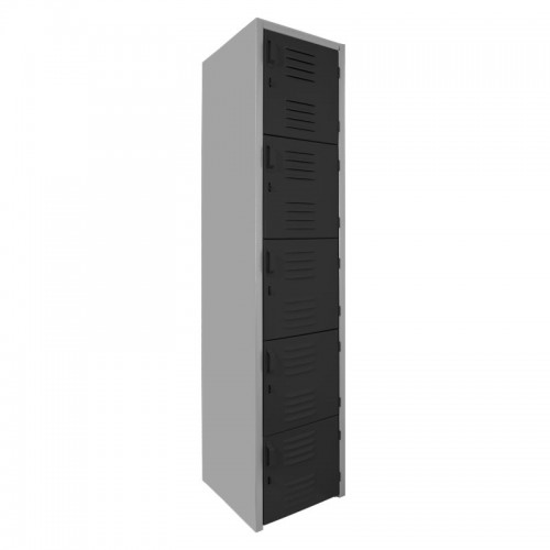 Locker metálico dual grande - 5 puertas negro